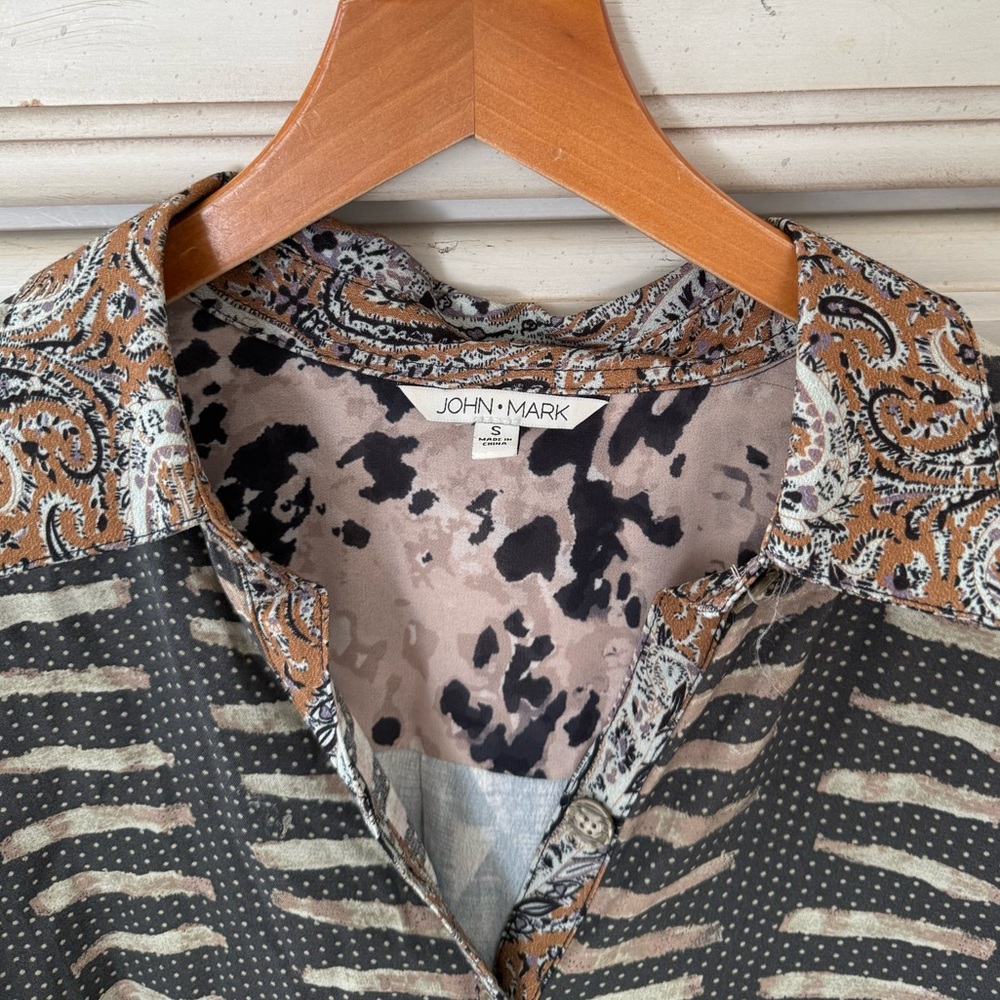 Boho Patchwork Button Shirt - image 3